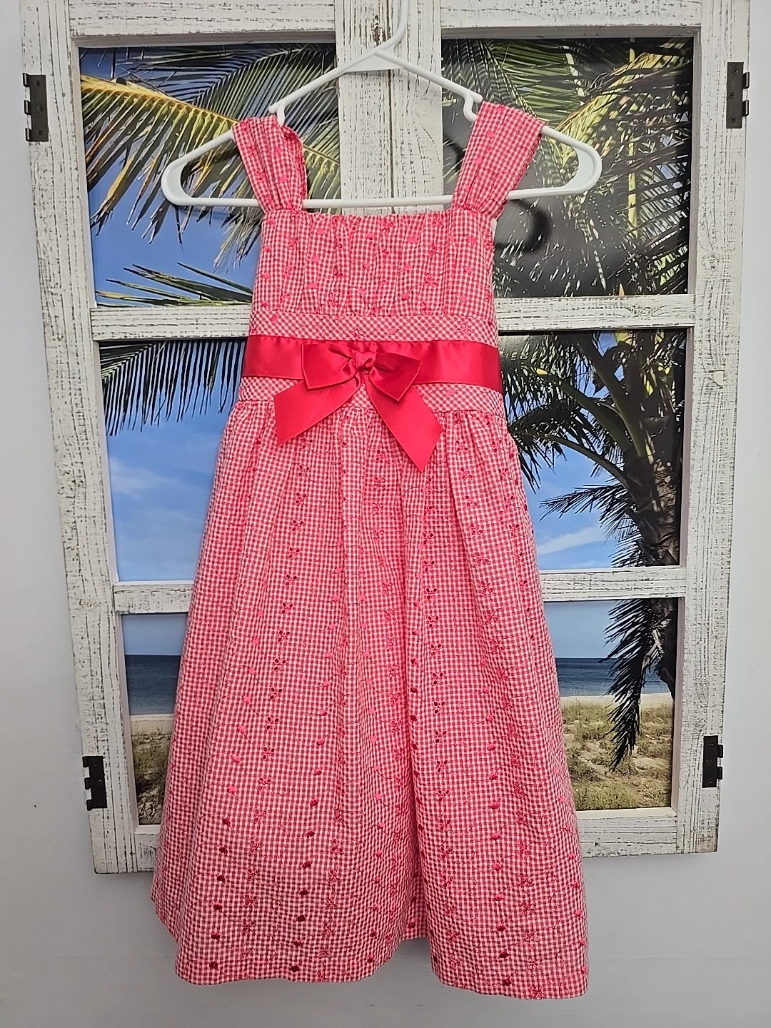 Bonnie Jean Girls Dress Sz 8 Pink White Eyelet Sleeveless
Opens in a new window or tab