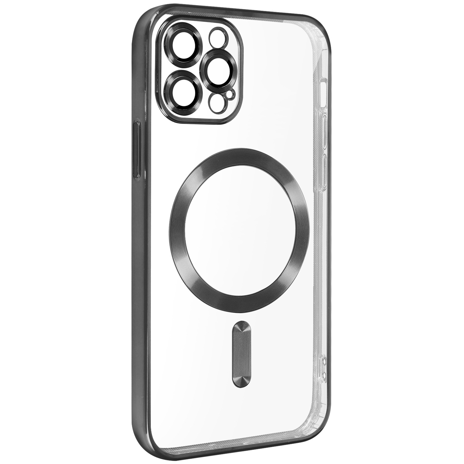 Coque iPhone 12 Pro avec protection caméra en silicone argent chrome - 2