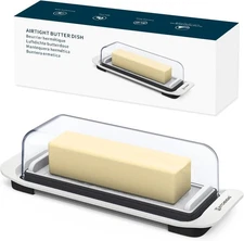 KITCHENDAO Airtight Butter Dish with Lid for Countertop and Refrigerator Door Sh