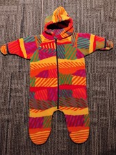 Vintage M.L. Williams Made In USA Oregon Fleece Colorful Creeper Full Zip Medium