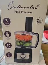Continental 3 Cup Mini-Prep Food Processor Black
