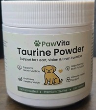 PawVita Taurine Powder Dog Supplement Heart Vision Brain Function 100g .35 Oz