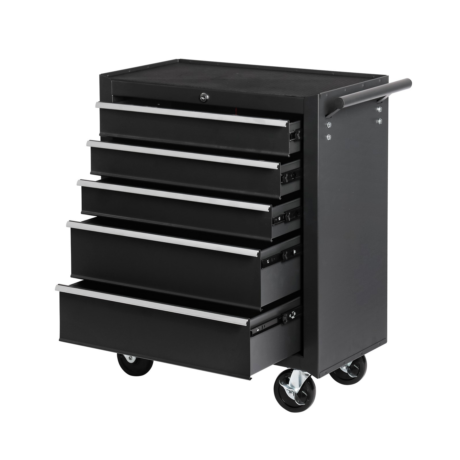 5-Drawer Rolling Tool Chest w/Lock & Key,Tool Storage Cabinet w/Wheels,Top Cushi