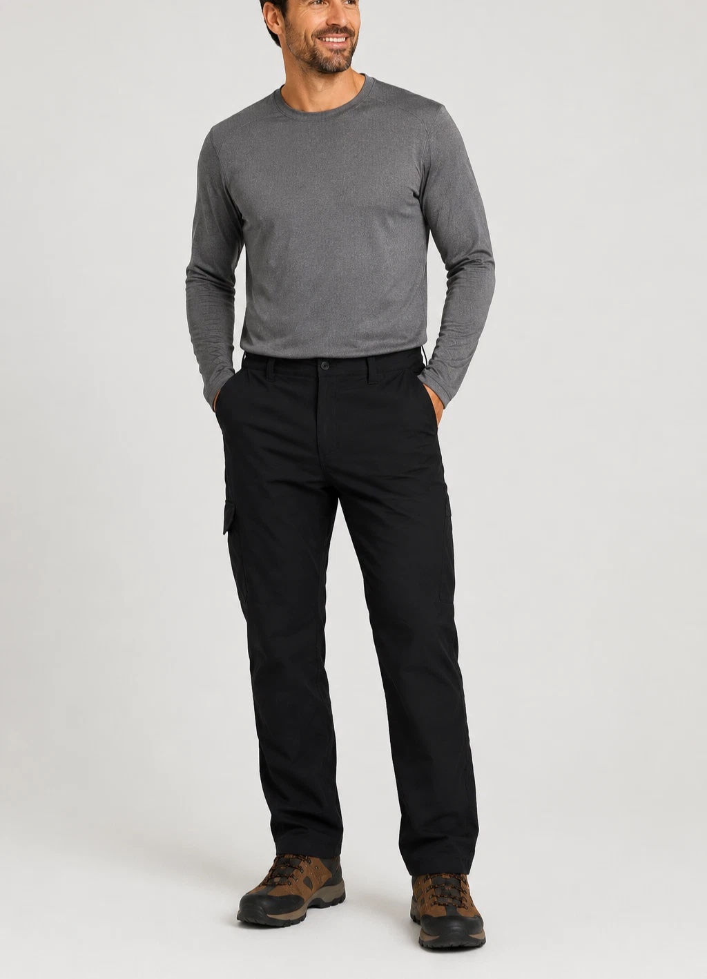 Eddie Bauer Travex Fleece Lined Stretch Cargo Pants Men’s 36x34 Black