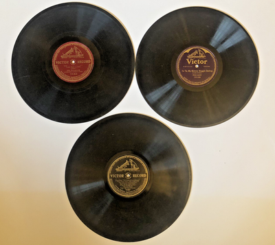 RARE!!!! VICTOR カンパニー・スリーヴ 78rpm Lot of 3 - Vintage 78 RPM 12-inch One Sided Records - Victor Label