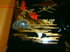 COLLECTABLE CIGARETTE LIGHTER SET(lighter/tray/ash holder)==beautiful FINISH