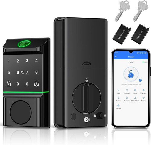 Smart door lock, deadbolt smart lock, fingerprint keyless entry door lock,