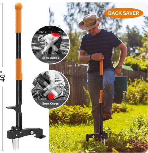 Brewin Weed Puller Tool, Fully Stand Up Weeding Tool with 4 Claws - Zero Bending - Picture 3 of 6