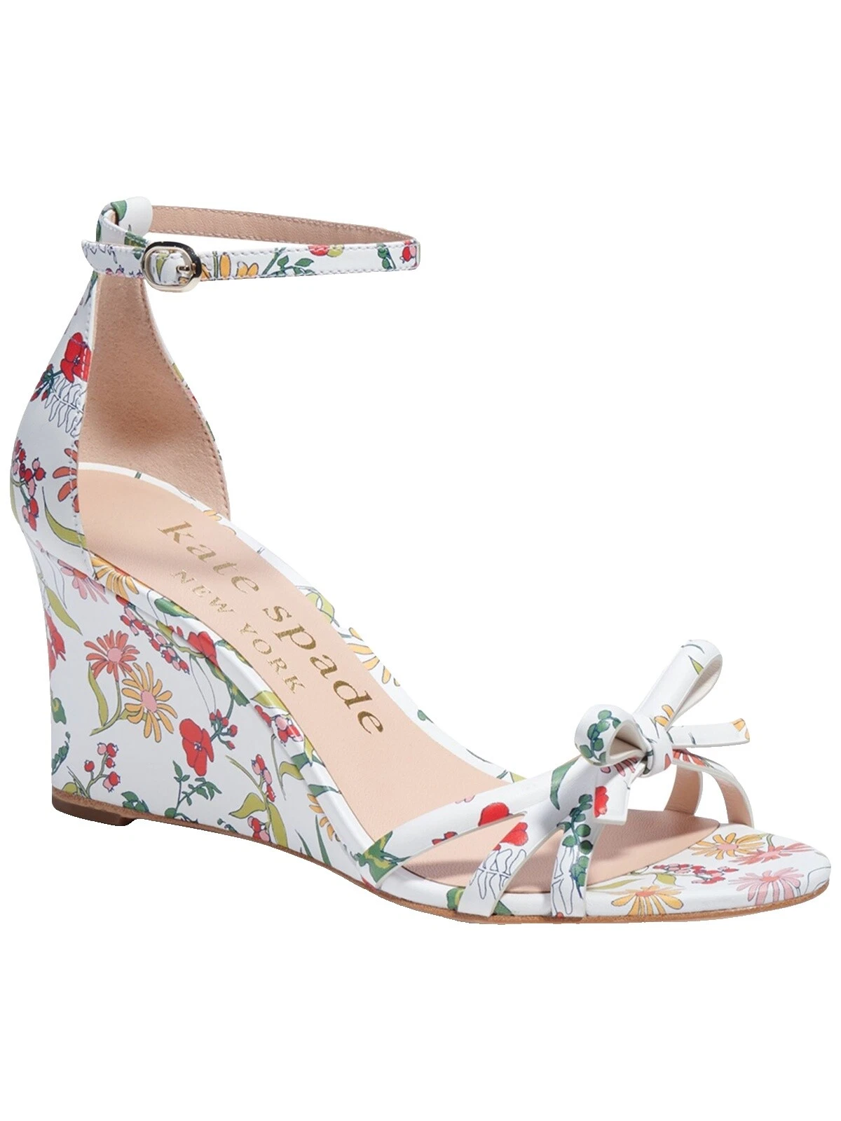 Sandalias para mujer Kate Spade Nueva York florales superiores de cuero