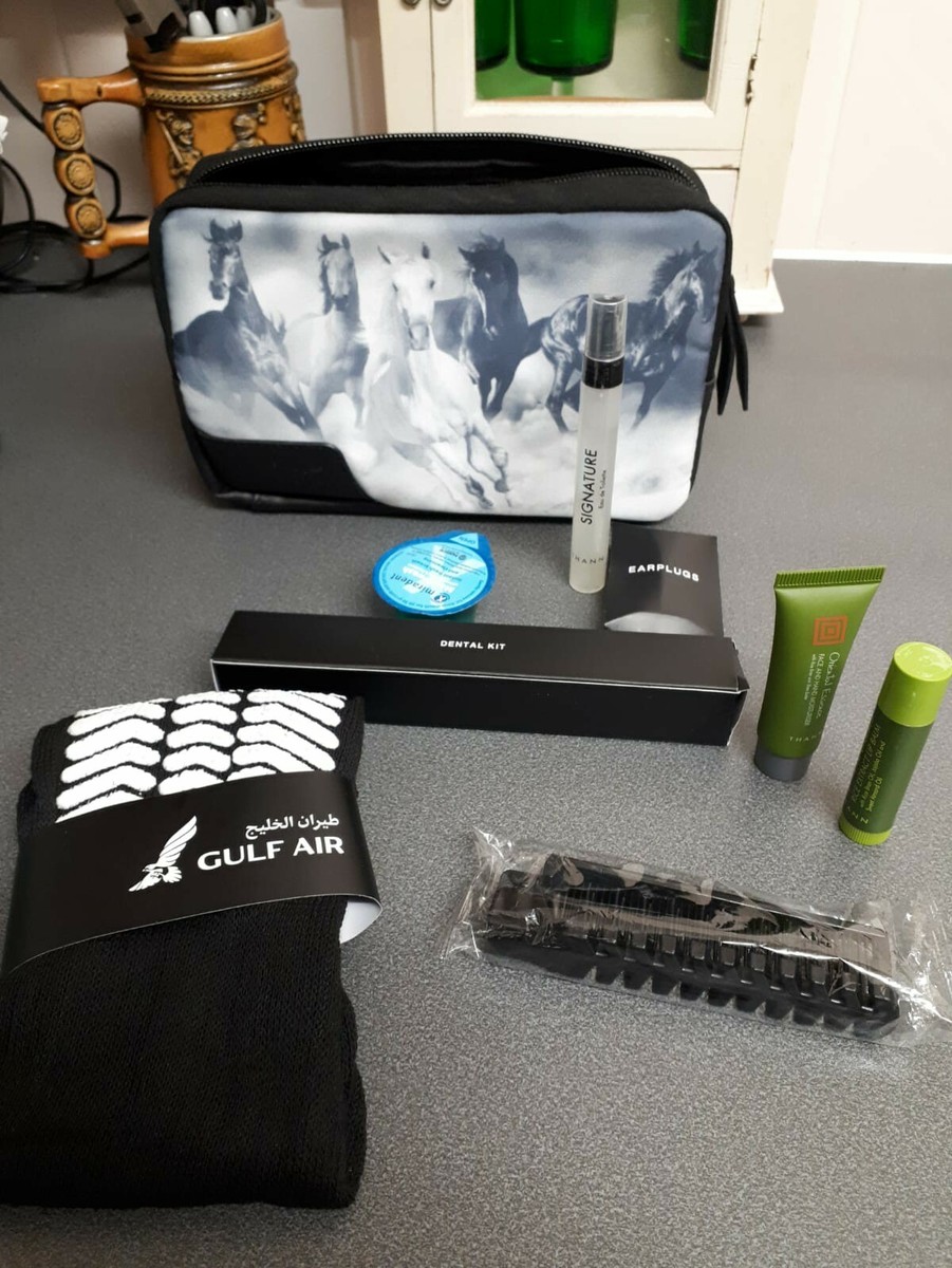 Gulf Air Airline Business Class Amenity Kit with contents