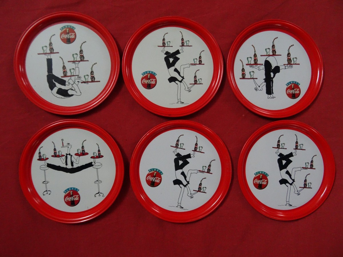 RARE COCA COLA MADE IN ITALY 6 tin Coaster vintage | eBay