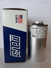 Mars Round Motor Run Capacitor 80/7.5 MFD 440/370 VAC Aluminum 14216, USA , NEW