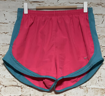 Nike Womens Dri Fit Tempo Running Shorts Size Medium Pink Blue Built In Women B
