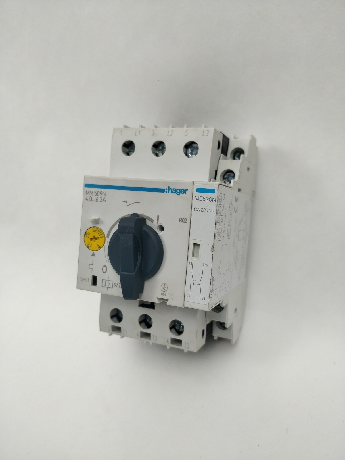 Hager MM509N Motor Protection Circuit Breaker with MZ520N