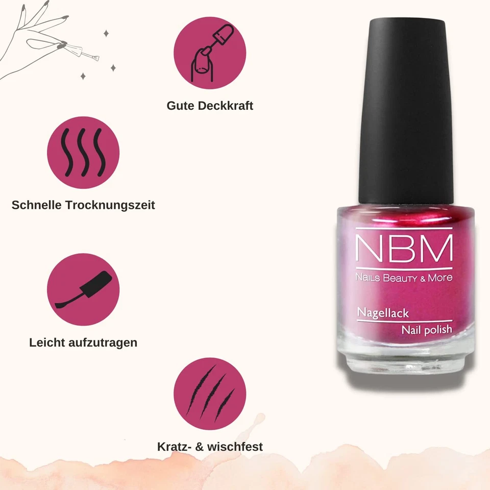 NBM Nagellack 14 ml | Leicht aufzutragen | Kratz- & wischfest | Schnell trocken - Bild 2 von 4