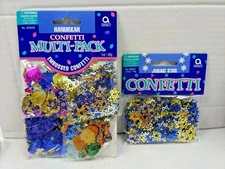 HANUKKAH MULTI-PACK & JUDIAC STAR CONFETTI ~ Lot of 2 Bags ~ 1 of Each