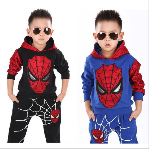 2pc Niños Bebé Chicos Hombre Araña Mangas Largas Con Capucha Suéter +  Pantalones Ropa de dibujos animados | eBay