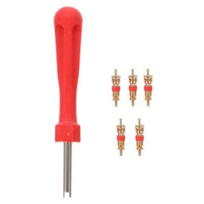 Tyre Core Remover Removal Tool Key 5 Cores for Car Bike Tire Tyre Stem Core Part