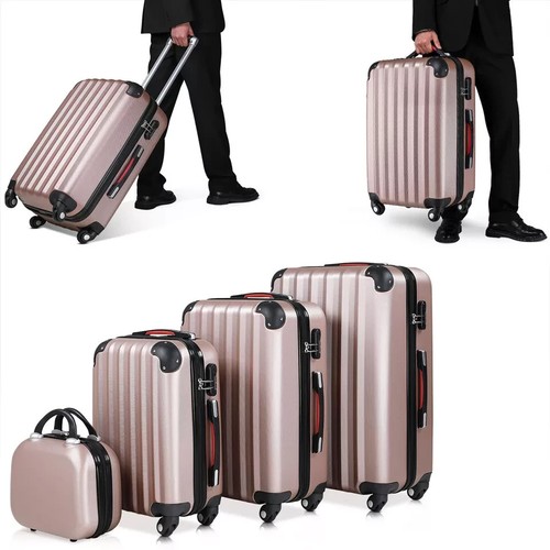 4 tlg.Rosa/Gold Baseline Kofferset mit Beautycase - Bild 3 von 12