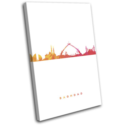 Baghdad Skyline Geometric Modern City SINGLE Leinwand Kunst Bild drucken