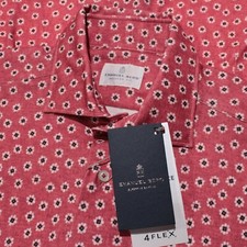 Emanuel Berg NWT Byron Casual Button Down Shirt Size 41 16 M/L in Red Floral