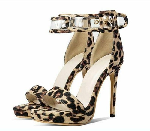 leopard print peep toe
