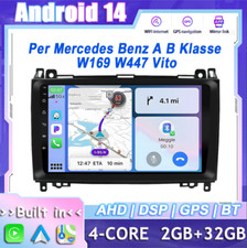 2G+32G Per Mercedes Benz A B Klasse W169 W447 Vito Autoradio Android 14 GPS Navi