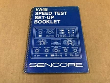 Vintage Sencore VA48 Speed Test Set-Up Booklet - 40 Pages