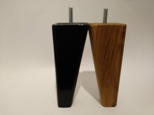 4 x REPLACEMENT WOODEN  FRNITURE LEGS OAK, BLACK  FOR SOFA, CHAIRS, STOOLS - M8