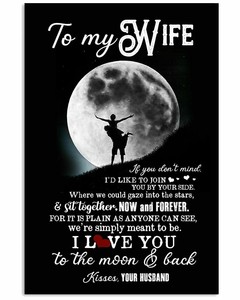To My Wife I Love You to Moon & Back Husband Poster Wall Painting Home Decor To My Wife I Love You to Moon & Back Husband Poster Wall Painting Home Decor
