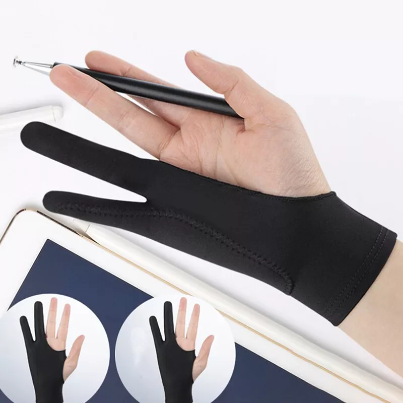 Anti-fouling Two-Fingers Anti-touch Painting Glove For Drawing Tablet Right  and Left Glove Anti