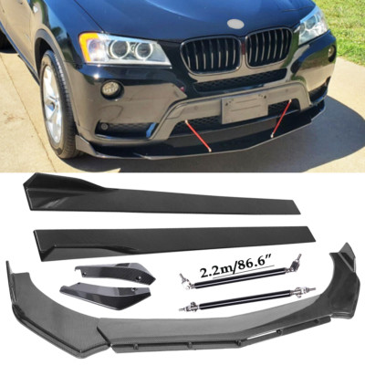 For BMW Carbon Fiber Front Bumper Lip Splitters Side Skirt Strut Body Kits