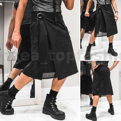 Men's Gothic Punk Mesh Skirt Dress 