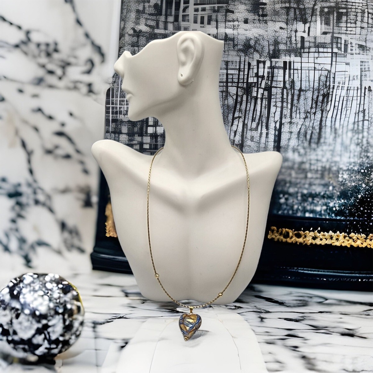 Kaya♡14kgf MAGNIFICENT Kay Jewelers 14k Yellow Gold MURANO Venetian Glass