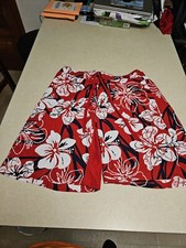 Arizona Jean Co. Swim Trunks Board Shorts Black Red White Floral Men's Size L