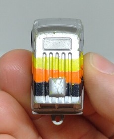 Vintage Micro Machines 1970's Chevrolet Van Silver w/Stripes 1987 Galoob