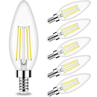 Candelabra Led Bulb E12 Small Light Bulbs 5000k Daylight Dimmable 60w Equivalent