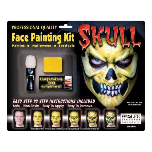 Skull Face Paint Kit Washable Halloween Costume Makeup Skeleton For Parties - Picture 1 of 1