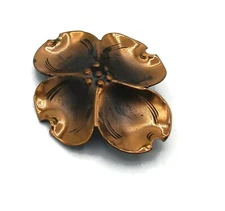 Vintage Staurt Nye Copper Dogwood Flower Pin Brooch