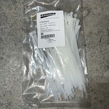 200 PREMIER Cable Ties - 8" 50 LB WHT Nylon UV Outdoor - Bun Dia 1/16 to1-3/4