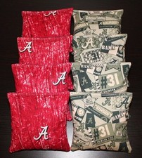 University of ALABAMA CRIMSON TIDE 8 CORNHOLE BEAN BAGS All Weather Resin Filled