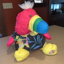Vtg 1987 Plush TOUCAN Parrot Bird Hawaiian Fisher Price Puffalump