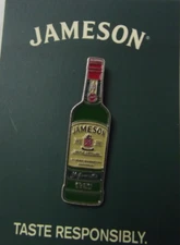 Jameson Irish Whiskey Enamel Hat Pin Taste Responsibility Alcohol Bottle