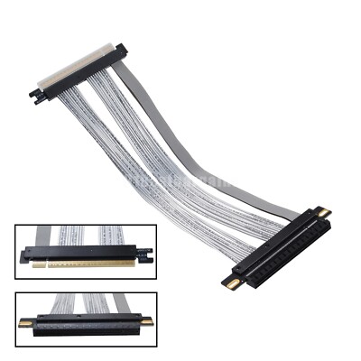 PCIE 4.0 16x Riser Cable Graphics Card Extension Cable 180 Degree 30cm Black