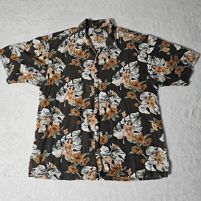 Tommy Bahama Lei Lady Native Islanders Aloha Beach Hawaiian Shirt Size Large