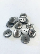 24 Buttons Pearlized Gray Brown Plastic 2-Hole Sew Through Sewing 14 mm #BK22