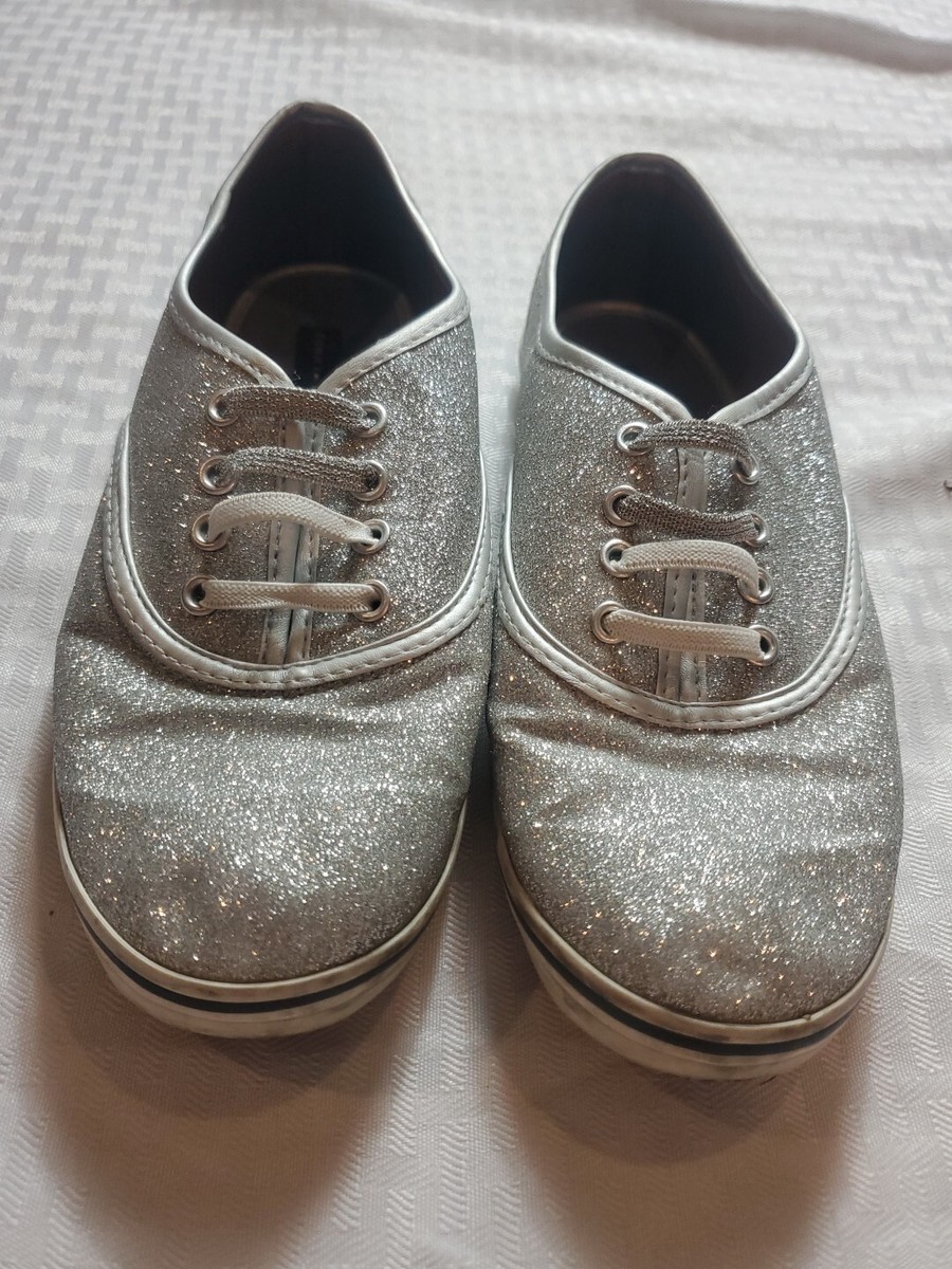 Tommy Hilfiger Glitter Shoes Womens Size Mona Lace Silver