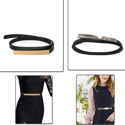black skinny waist belt
