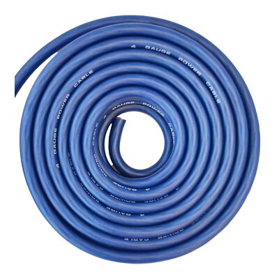 SoundBox CW4-25BL, 4 Gauge 25' CCA Amplifier Power / Ground Amp Wire Roll, Blue