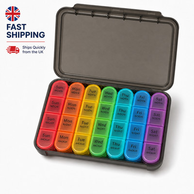 7 Tage Pillendose Organizer 28 Fächer Woche Tabletten Medizin Aufbewahrungsbox